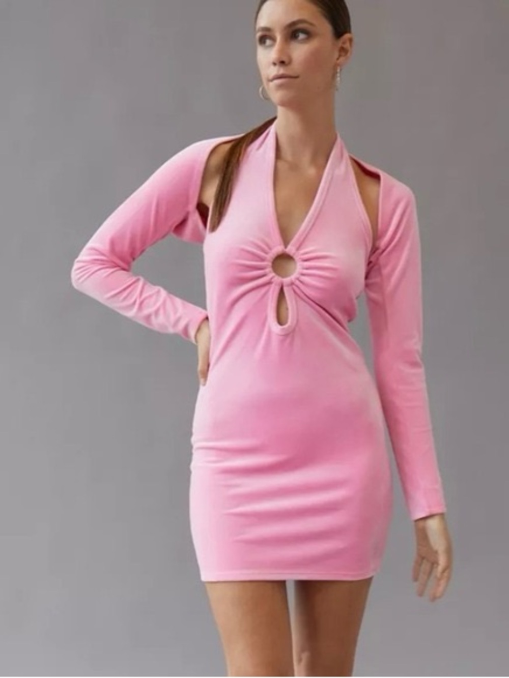 Juicy Couture Pink Cutout Halter Bodycon Dress
